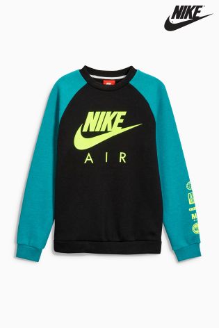 Nike Air Green/Black Long Sleeve Top